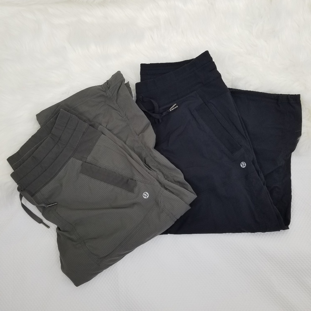 Lululemon | Studio Crop Bundle | Blk/Green | 8